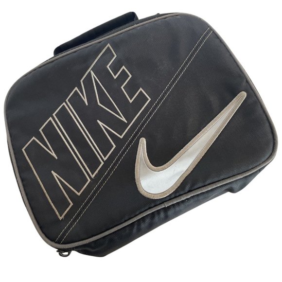 Nike Lunchbox Bag Unisex Reflective Insulated Black Gray Lunch Bags - Picture 3 of 3